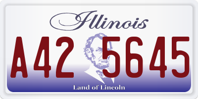 IL license plate A425645
