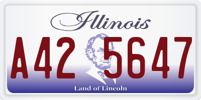 IL license plate A425647