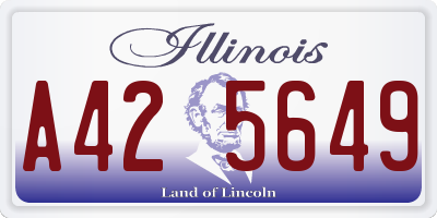 IL license plate A425649