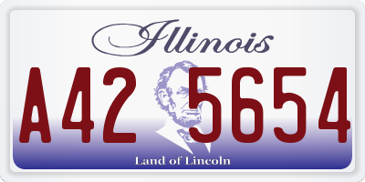IL license plate A425654