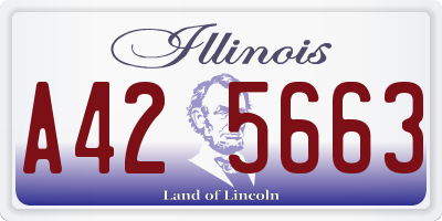 IL license plate A425663
