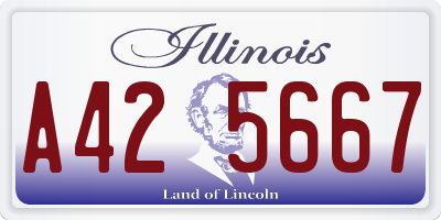 IL license plate A425667