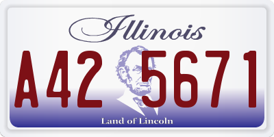 IL license plate A425671
