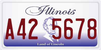 IL license plate A425678
