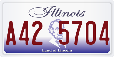 IL license plate A425704
