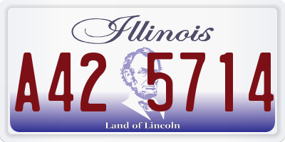 IL license plate A425714