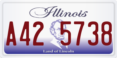 IL license plate A425738