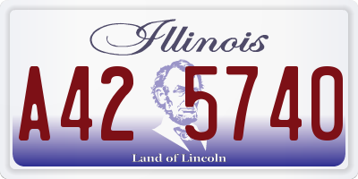 IL license plate A425740