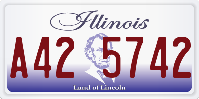 IL license plate A425742