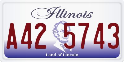 IL license plate A425743