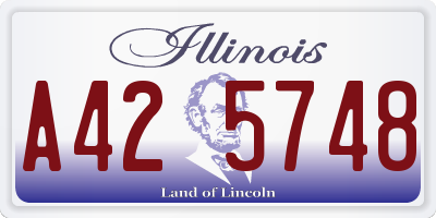 IL license plate A425748