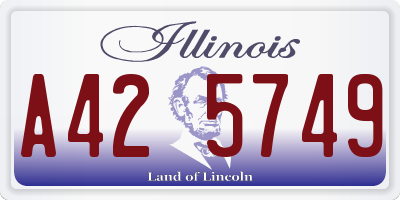 IL license plate A425749