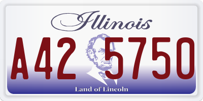 IL license plate A425750