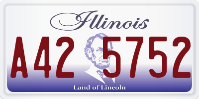 IL license plate A425752