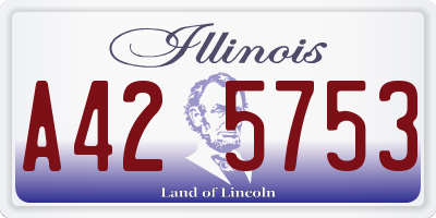 IL license plate A425753