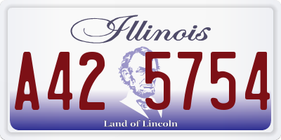 IL license plate A425754