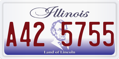 IL license plate A425755