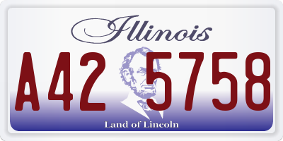 IL license plate A425758