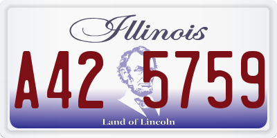 IL license plate A425759