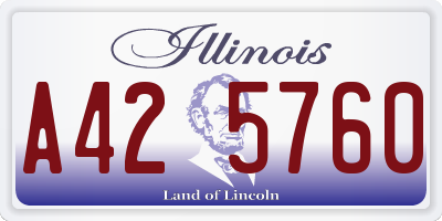IL license plate A425760