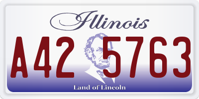 IL license plate A425763