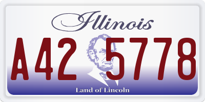 IL license plate A425778