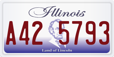IL license plate A425793