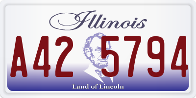 IL license plate A425794