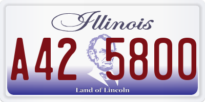 IL license plate A425800