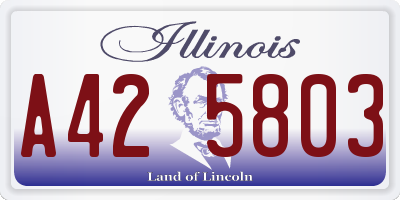IL license plate A425803