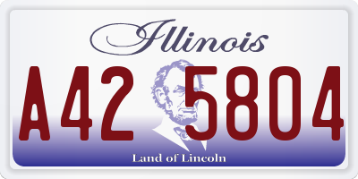 IL license plate A425804
