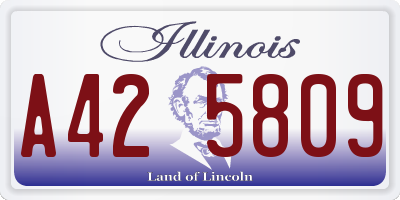 IL license plate A425809