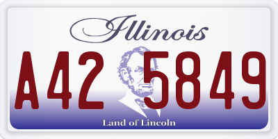 IL license plate A425849