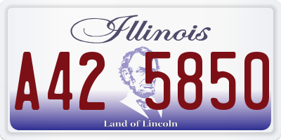 IL license plate A425850