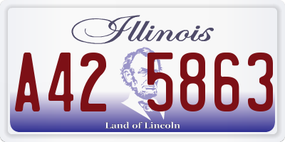 IL license plate A425863