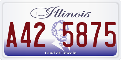 IL license plate A425875