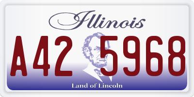 IL license plate A425968