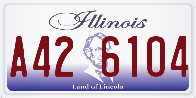 IL license plate A426104