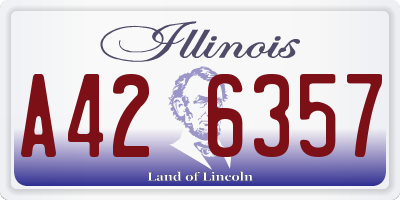 IL license plate A426357