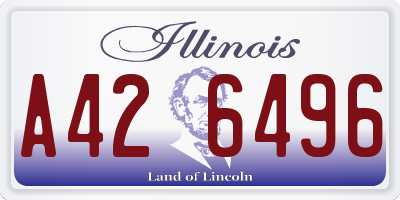 IL license plate A426496