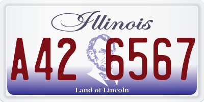 IL license plate A426567