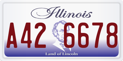 IL license plate A426678