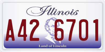 IL license plate A426701