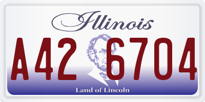 IL license plate A426704