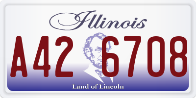 IL license plate A426708