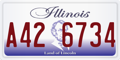 IL license plate A426734