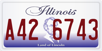 IL license plate A426743