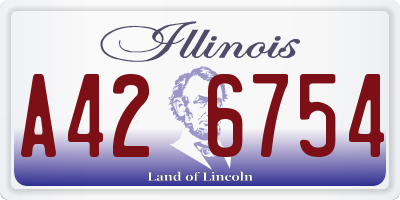 IL license plate A426754