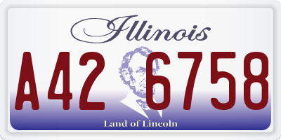 IL license plate A426758