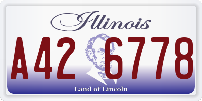 IL license plate A426778